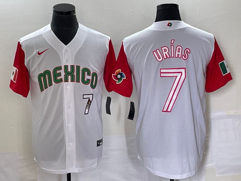 Men 2023 World Cub Mexico #7 Urias White white Nike MLB Jersey27